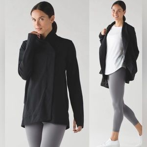 Lululemon Belle Wrap Cardigan Black Pockets Size 6